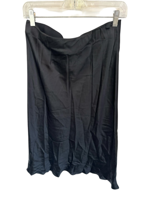 Quince Size M Black Silk Elastic Waist Midi Skirt Black / M