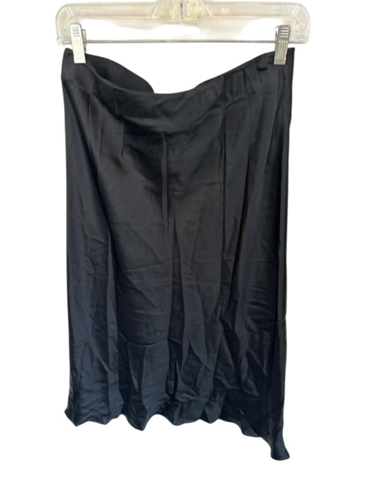 Quince Size M Black Silk Elastic Waist Midi Skirt Black / M