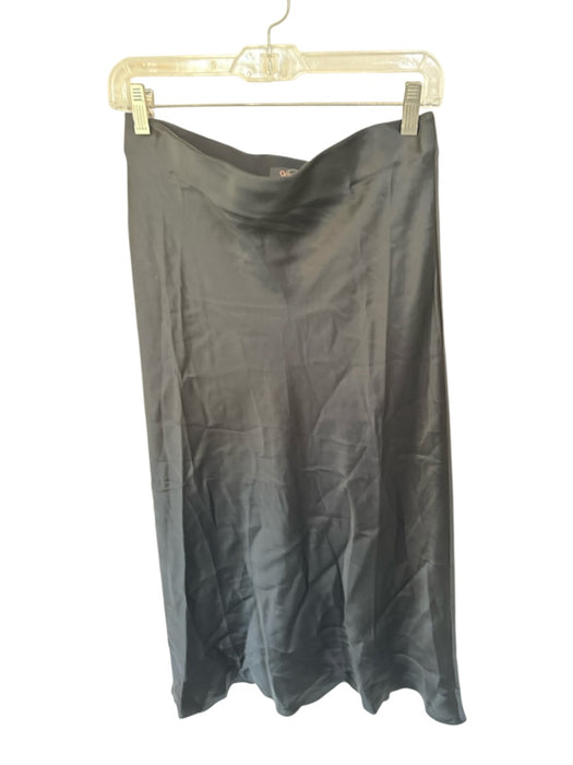 Quince Size M Black Silk Elastic Waist Midi Skirt Black / M
