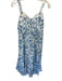 Hutch Size MP White & Blue Polyester Sleeveless Flowers Maxi Smocked Back Dress White & Blue / MP