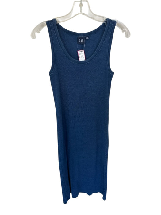 Gap Size MP Navy Cotton Sleeveless Ribbed Maxi Dress Navy / MP