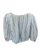Everlane Size M White & Blue Cotton Long Balloon Sleeve Striped Back Tie Top White & Blue / M