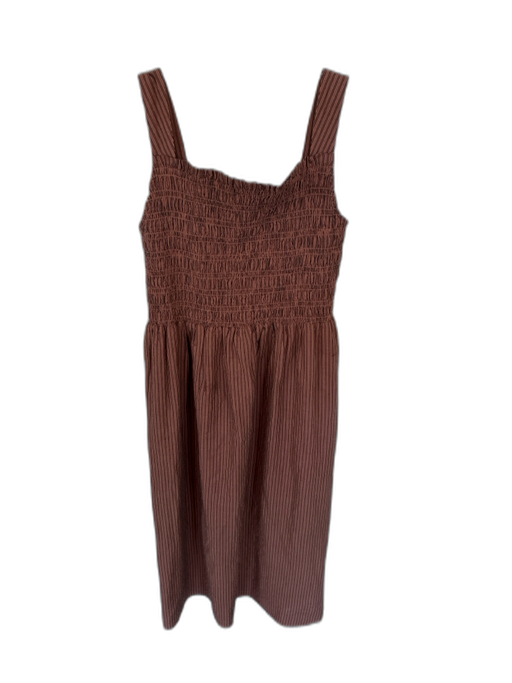 Everlane Size M Brown & Black Cotton Sleeveless smocked Striped Low Back Dress Brown & Black / M