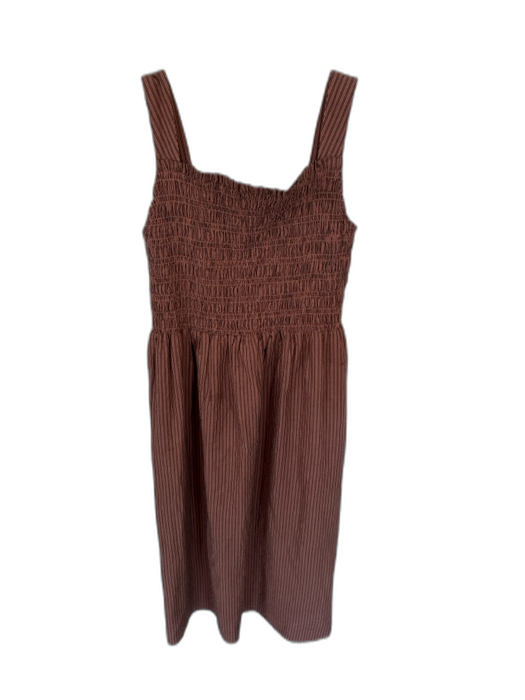 Everlane Size M Brown & Black Cotton Sleeveless smocked Striped Low Back Dress Brown & Black / M
