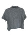 Quince Size M Black & White Linen Gingham Short Sleeve Collared Button up Top Black & White / M