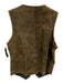 First Genuine Leather Size M Brown Leather Distressed Vest Men's Jacket Brown / M