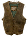 First Genuine Leather Size M Brown Leather Distressed Vest Men's Jacket Brown / M