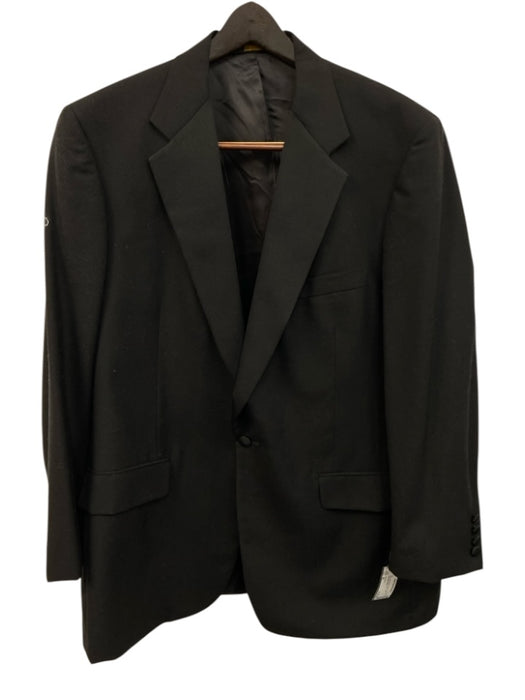 H Stockton Black Wool Blend Solid Tuxedo Men's Suit Black / 44