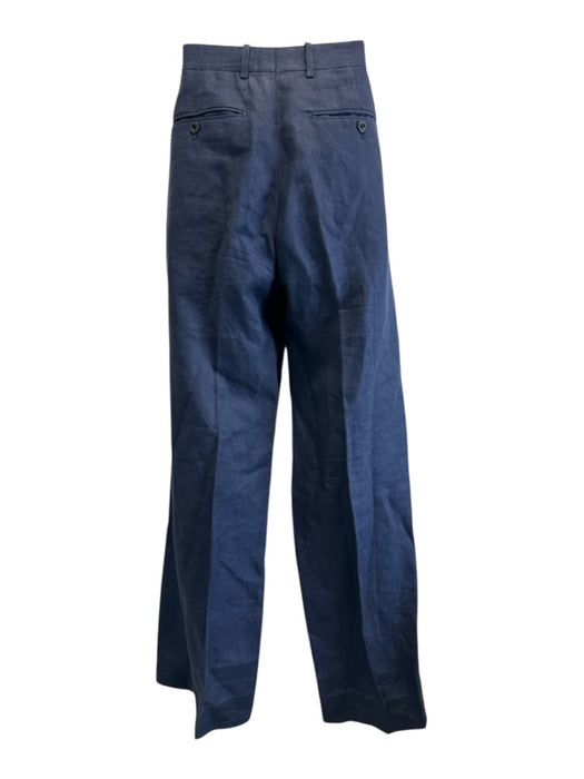 Hermes Size 50 Blue Linen Solid Dress Men's Pants Blue / 50