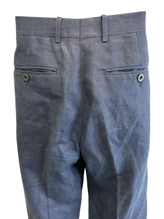 Hermes Size 50 Blue Linen Solid Dress Men's Pants Blue / 50