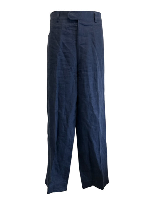 Hermes Size 50 Blue Linen Solid Dress Men's Pants Blue / 50