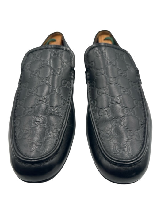 Gucci Shoe Size 9 Good Black Leather Guccissima Driver Dress Men's Shoes Black / 9