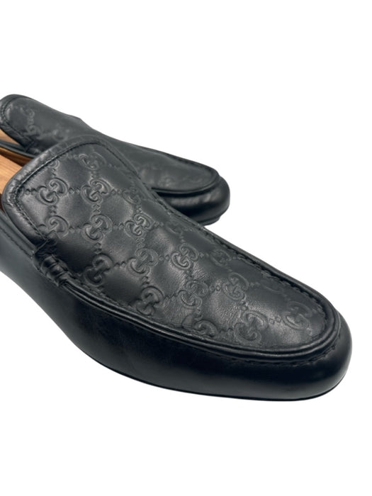 Gucci Shoe Size 9 Good Black Leather Guccissima Driver Dress Men's Shoes Black / 9