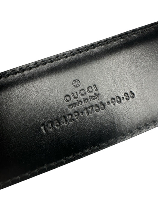 Gucci Like New Black Leather Guccissima Men's Belt Black