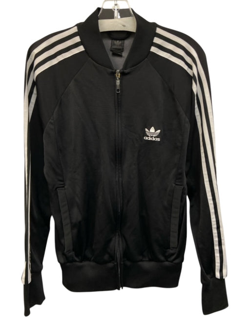 Adidas Size S Black Synthetic Solid Athletic Track Men's Jacket Black / S