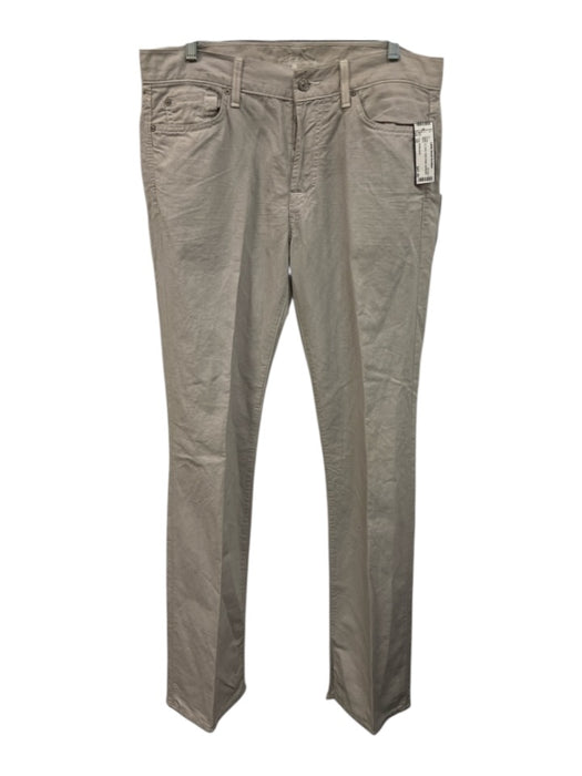 7 For All Mankind Size 33 White Linen Solid Khaki Men's Pants White / 33