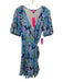Lilly Pulitzer Size XL Blue, Pink, Green Rayon & Elastane Aquatic Wrap Dress Blue, Pink, Green / XL