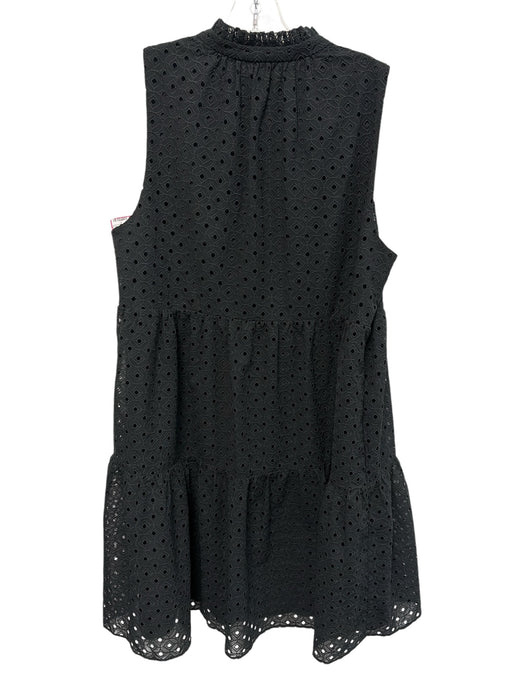 Lilly Pulitzer Size XL Black Polyester Sleeveless Ruffle mock neck eyelet Dress Black / XL