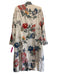 Biya Johnny Was Size M Beige, Blue, & Multi Linen & Viscose Snaps Coat Cardigan Beige, Blue, & Multi / M