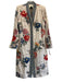 Biya Johnny Was Size M Beige, Blue, & Multi Linen & Viscose Snaps Coat Cardigan Beige, Blue, & Multi / M