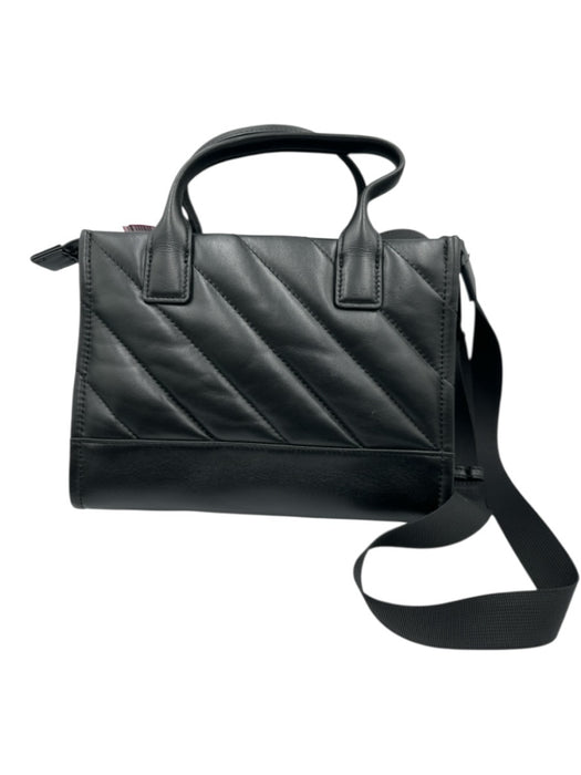 Kurt Geiger Black Leather Quilted Zip Top Top Handles Crossbody & Hand Bag Black / S