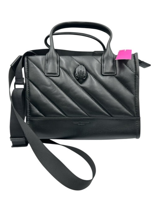 Kurt Geiger Black Leather Quilted Zip Top Top Handles Crossbody & Hand Bag Black / S