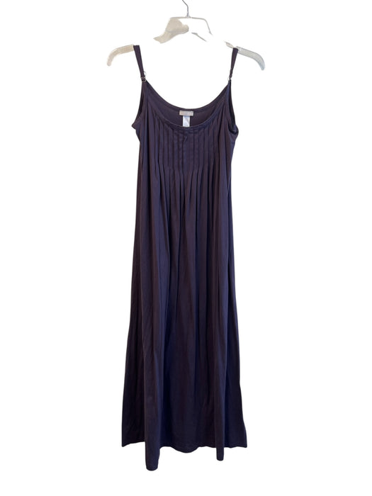 Hanro Size S Purple Cotton Spaghetti Strap V Neck Maxi Pleated Dress Purple / S