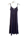 Hanro Size S Purple Cotton Spaghetti Strap V Neck Maxi Pleated Dress Purple / S