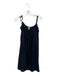Hanro Size XS Black Cotton Spaghetti Strap V Neck Knee Length Pleated Dress Black / XS