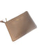Coach Brown Leather Wristlet Zip Top Gold Hardware Bag Brown