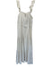 Z Supply Size L white & tan Cotton Flutter Sleeves Striped Lined Dress white & tan / L