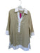 Tuckernuck Size L oatmeal & white Linen Long Sleeve Buttons Collar Dress oatmeal & white / L