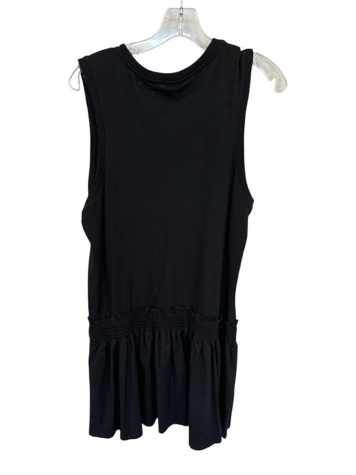 Cinq a Sept Size L Black Cotton Sleeveless Elastic Waist Dress Black / L