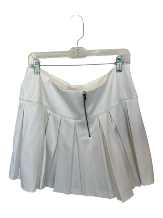 Alice & Olivia Size 14 White Polyester Blend Back Zip Pleated Mini Skirt White / 14