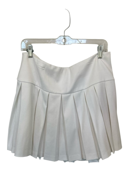 Alice & Olivia Size 14 White Polyester Blend Back Zip Pleated Mini Skirt White / 14