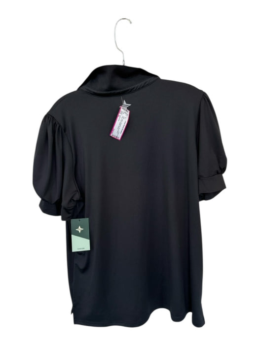 Tuckernuck Size XL Black Polyester Short Sleeve Collar Polo Athletic Top Black / XL