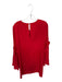 Milly Size 12 Red Silk & Elastane Bell Sleeve Boat Neck Back button Mini Dress Red / 12