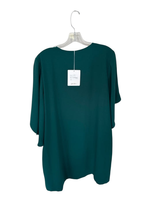 Anna Cate Size L Forest Green Polyester V Neck Ruffle Sleeves Flowy Mini Dress Forest Green / L