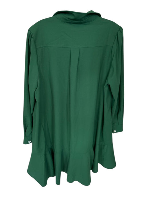 Tuckernuck Size L Forest Green Polyester Blend Half Button Front Pocket Dress Forest Green / L