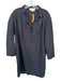 Pomander Place Size L Black Cotton Half Button Collar Long Sleeve Midi Dress Black / L