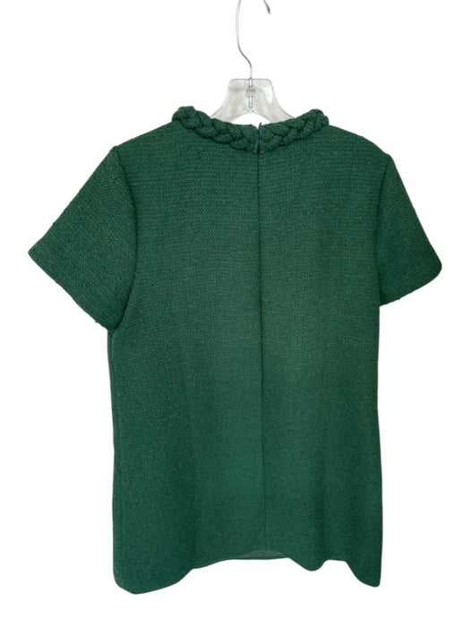 Tuckernuck Size L Forest Green Polyester Tweed Gold Button Detail Mini Dress Forest Green / L
