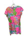 Lilly Pulitzer Size XL Pink & Multi Pima Cotton Short Sleeve Flowers Dress Pink & Multi / XL