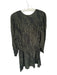 Rails Size L Green & Black Polyester Animal Print Half Button V Neck Mini Gown Green & Black / L