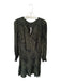 Rails Size L Green & Black Polyester Animal Print Half Button V Neck Mini Gown Green & Black / L
