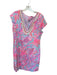 Lilly Pulitzer Size XL Pink & Aqua Cotton & Linen Short Sleeve Fish Dress Pink & Aqua / XL
