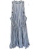 Caroline Constas Size XL White & Blue Cotton Blend Sleeveless Striped Dress White & Blue / XL
