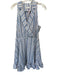 Caroline Constas Size XL White & Blue Cotton Blend Sleeveless Striped Dress White & Blue / XL
