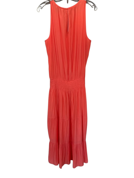 Ramy Brook Size L Coral Orange Polyester Elastic Waist Sleeveless Maxi Dress Coral Orange / L