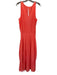 Ramy Brook Size L Coral Orange Polyester Elastic Waist Sleeveless Maxi Dress Coral Orange / L
