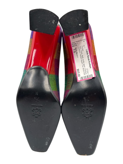 Sesto Meucci Shoe Size 7.5 Red, Green, Multi textile upper Checked Pumps Red, Green, Multi / 7.5